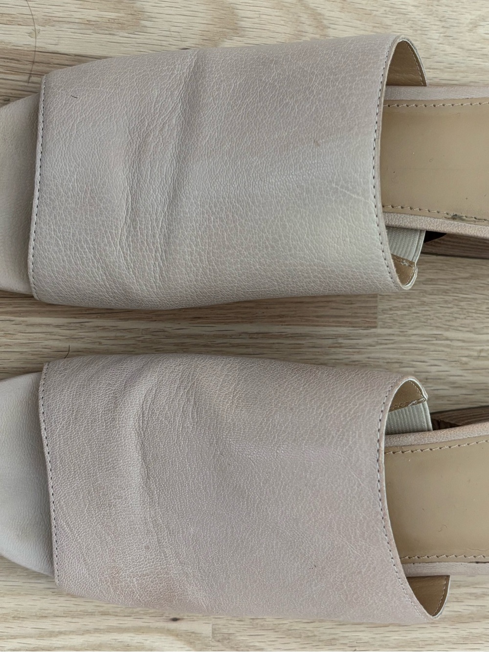 Donald J. Pliner Neutral Beige Leather Slide Sandals